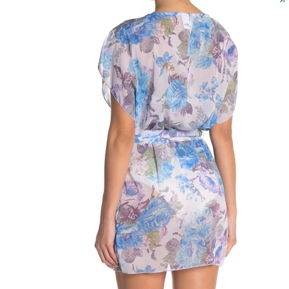 NWT! BECCA Floral V-Neck Cover-Up Tunic M/L - Picture 2 of 10